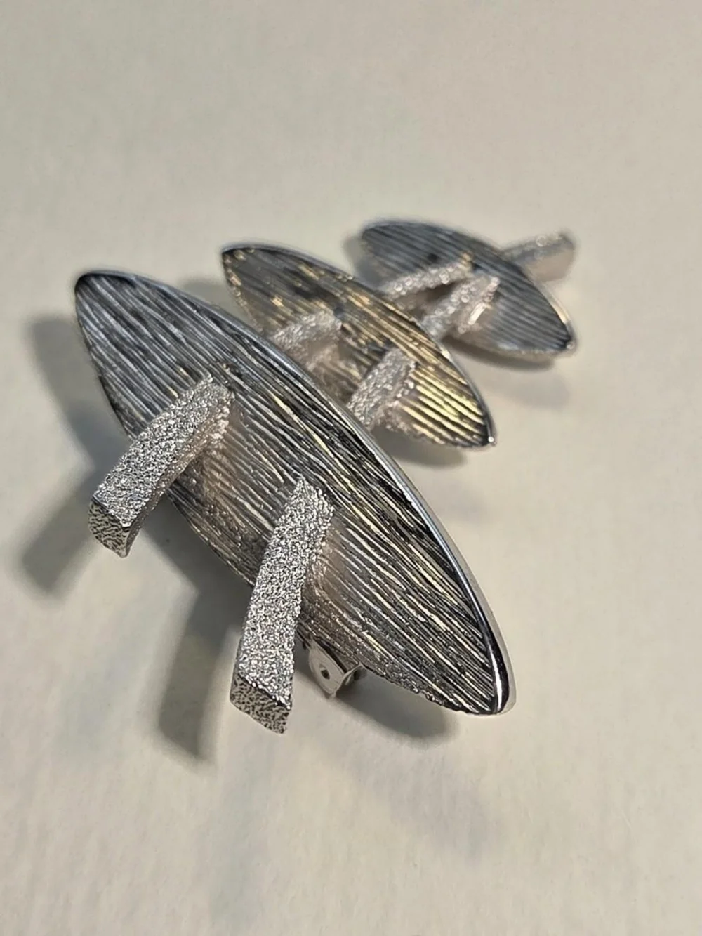 Silver Modern Abstract Metal Accent Pin - Contemporary Home Accent